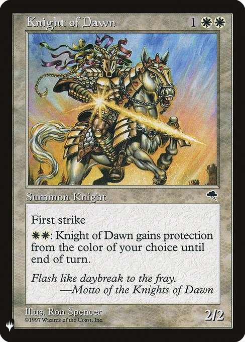 《暁の騎士/Knight of Dawn》[PWシンボル付き再版] 白U